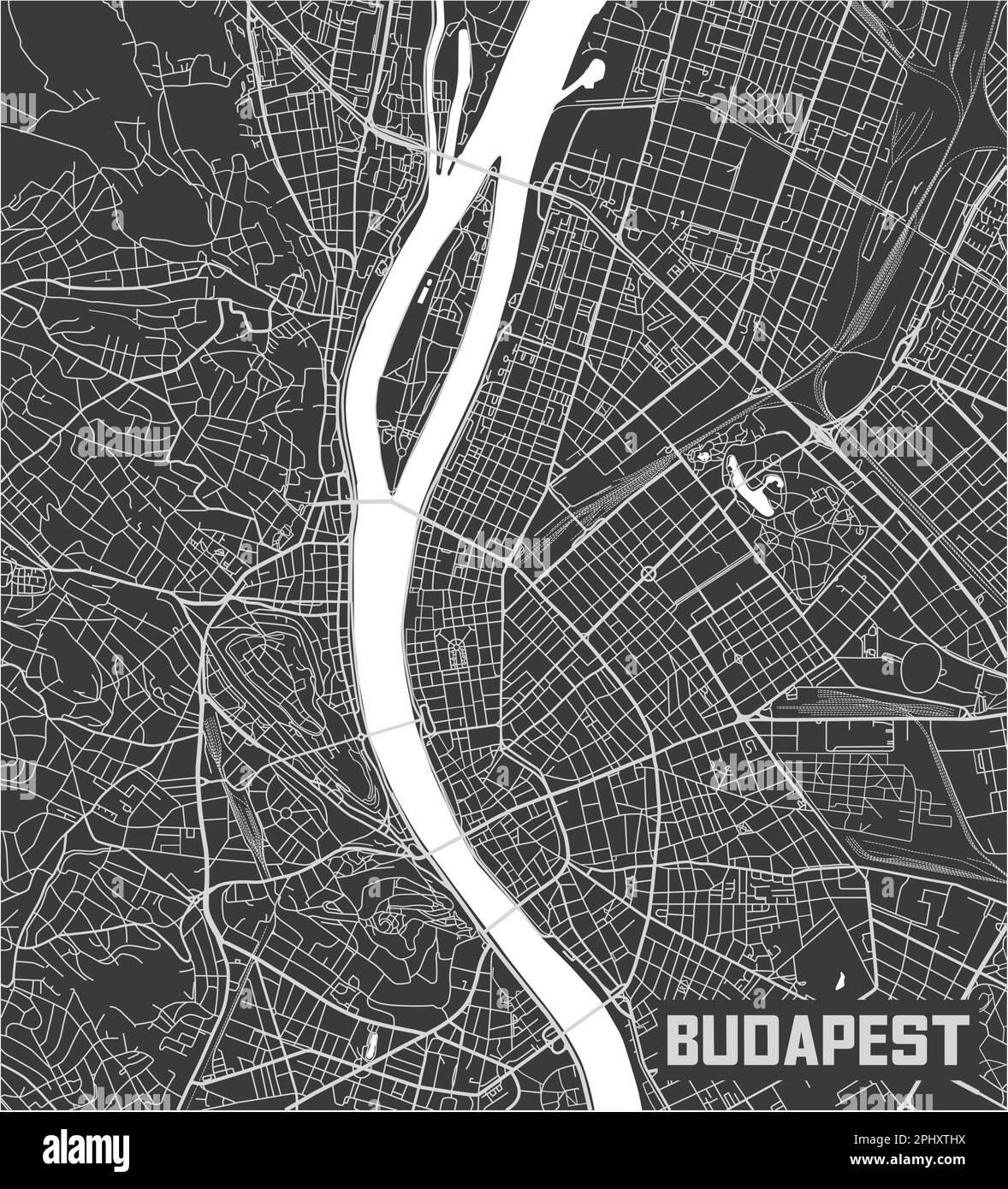 Minimalistic Budapest city map - Minimalistic Budapest City Map Poster Design 2PHXTHX