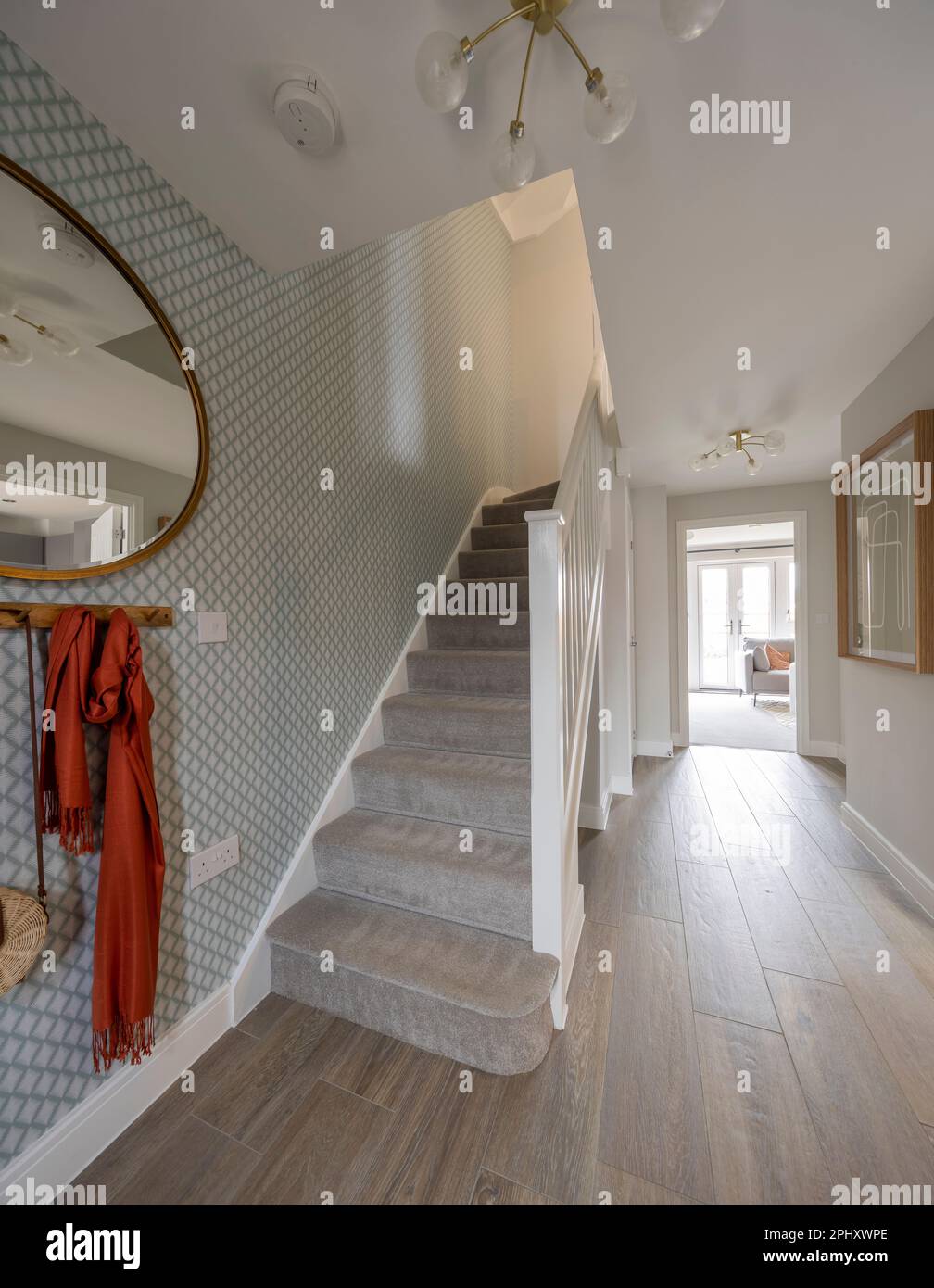 Hallway Stairs Interior Photography, Interior Design Stock Photo - Alamy