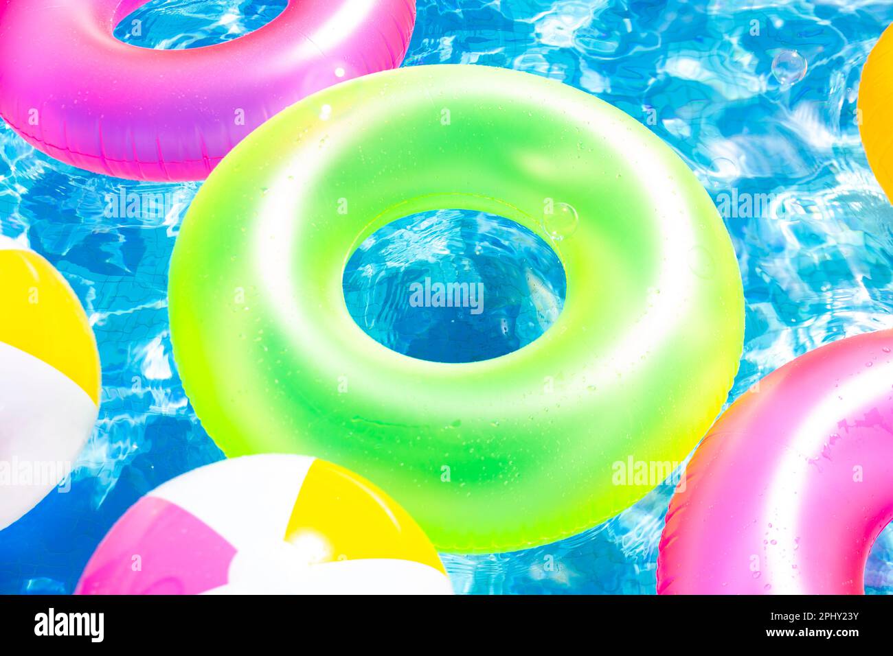 Inflatable Swimming Ring floating in the pool Stock Photo Alamy