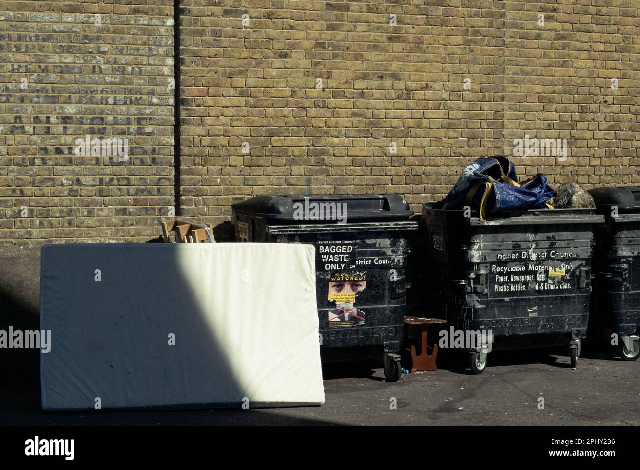 Mattress left on street in Margate Stock Photo Alamy