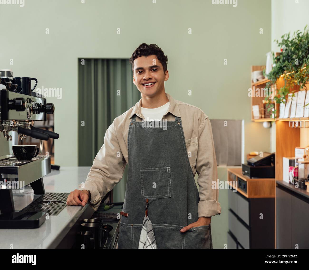Cafe modern barista hi-res stock photography and images - Alamy