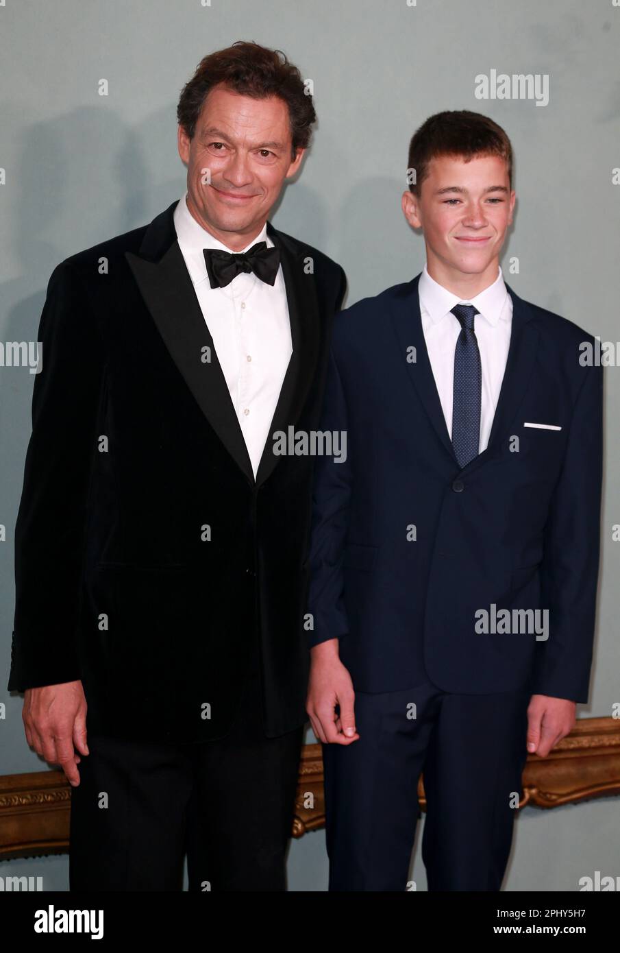 Senan West and Dominic West attend 'The Crown' Season 5 World Premiere at Theatre Royal Drury Lane in London. Stock Photo