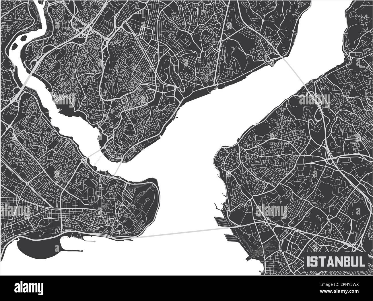 Minimalistic Istanbul city map poster design. Stock Vector
