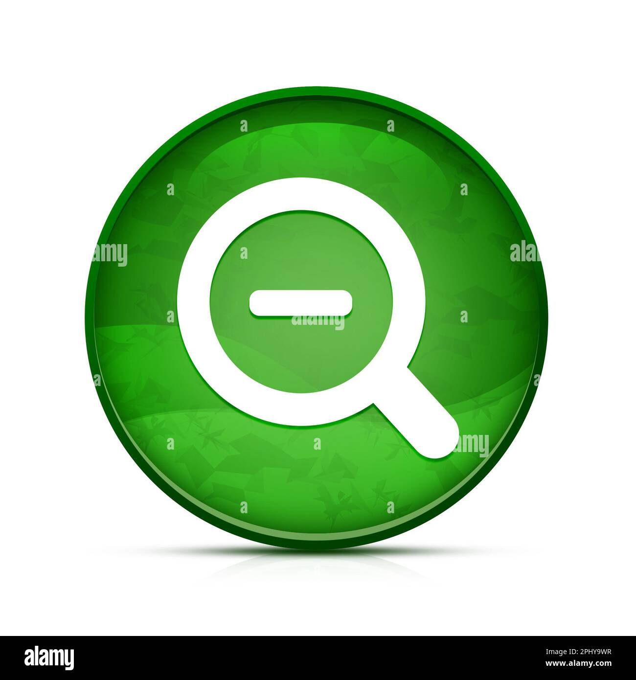 Zoom out icon on classy splash green round button Stock Photo - Alamy