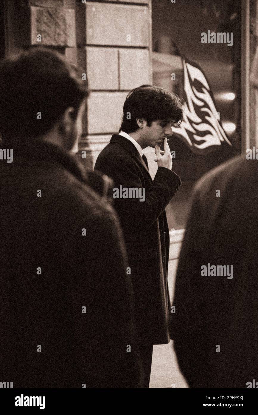 Portrait of a man smoking Stock Photo - Alamy