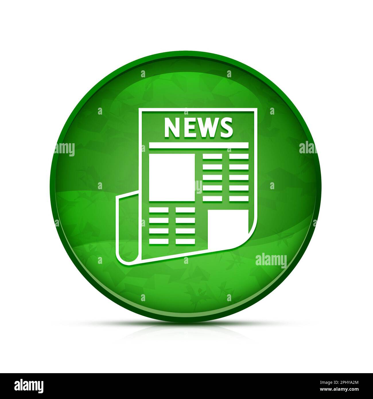 Newspaper icon on classy splash green round button Stock Photo Alamy