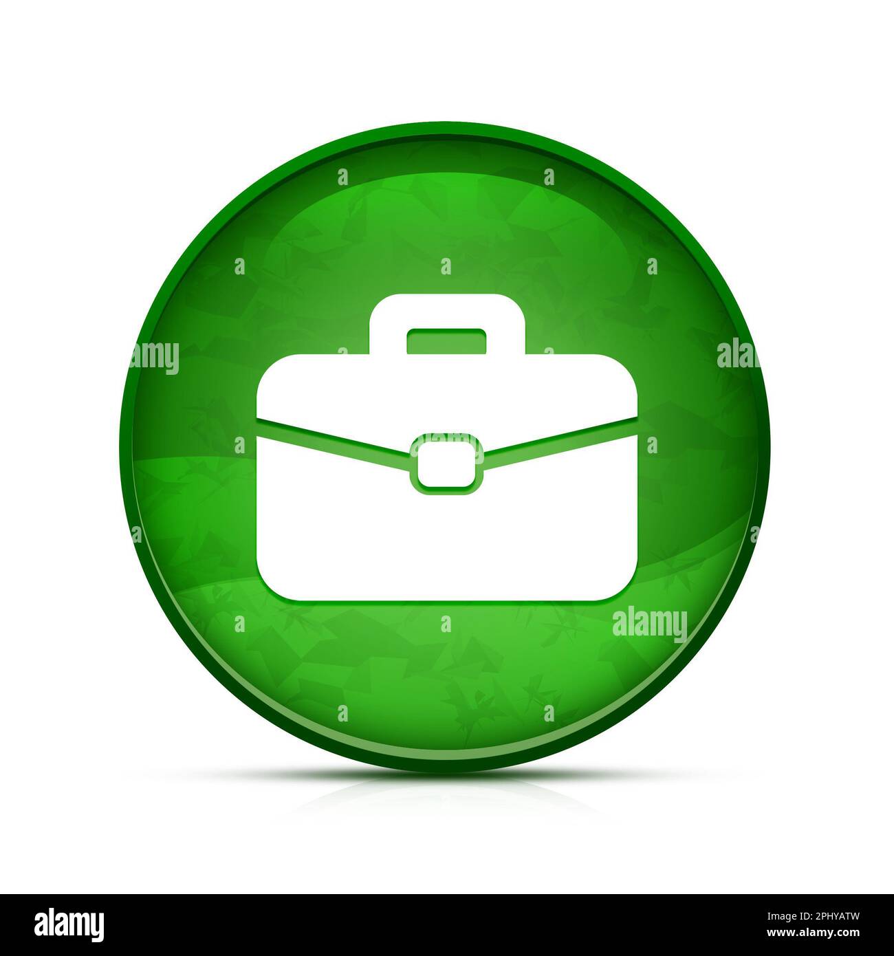 Office Bag icon on classy splash green round button Stock Photo - Alamy