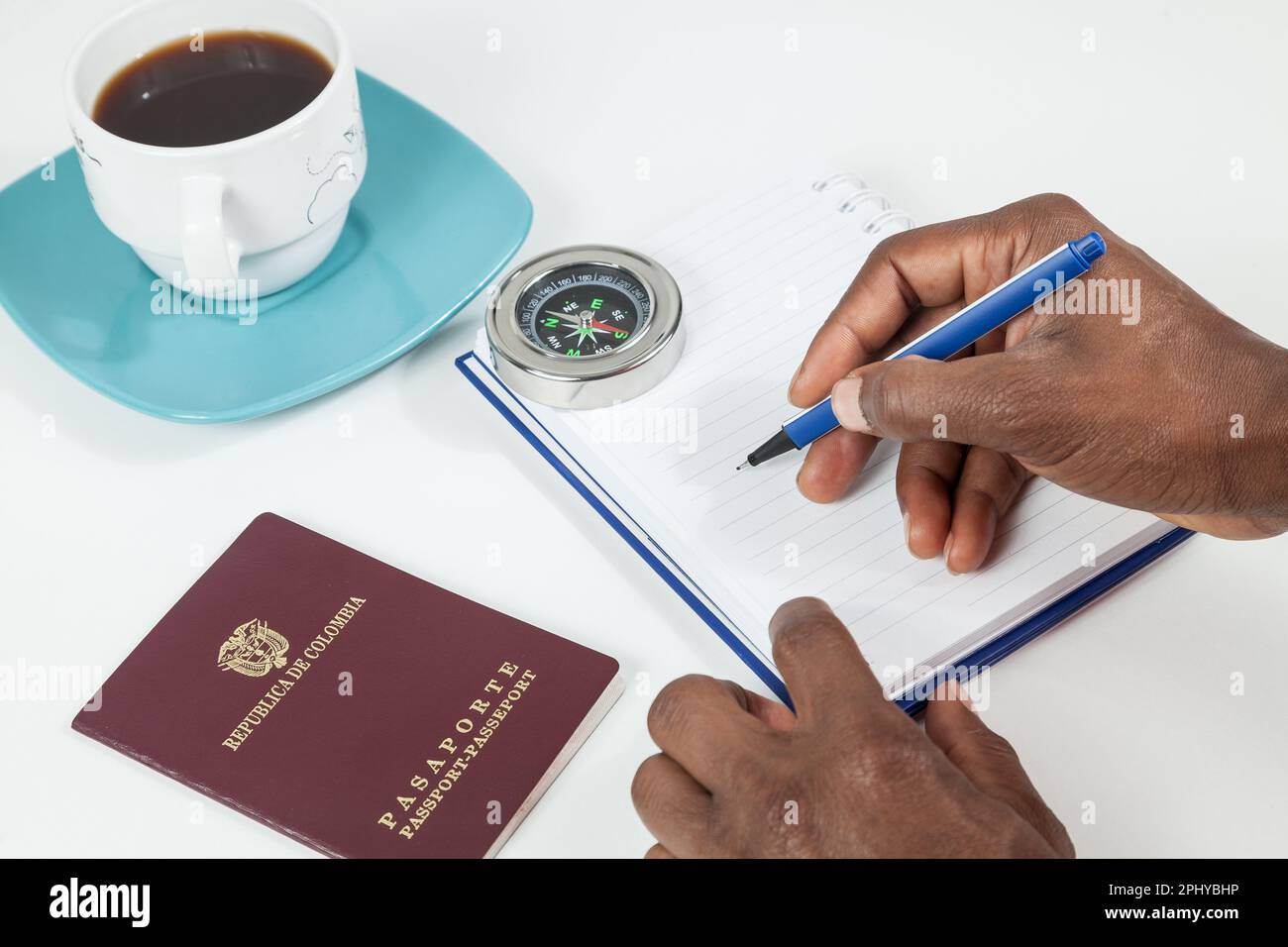 Travel Concept, Colombian Passport With Dollar Bills For Travel Abroad