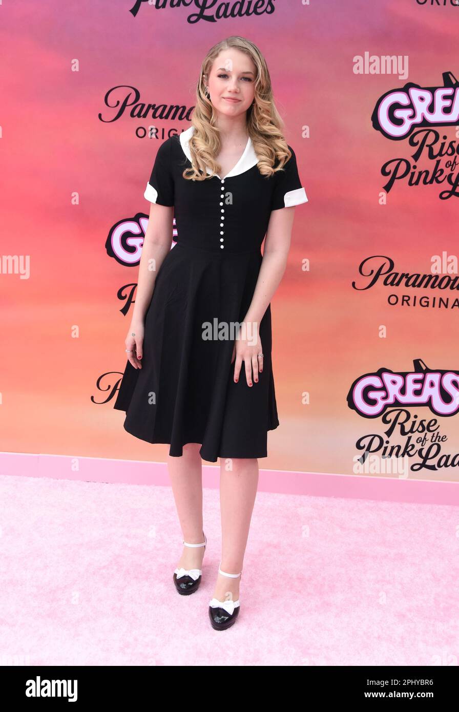 Los Angeles, California, USA.  29th March 2023 Indi Star attends the Los Angeles Premiere of Paramount+'s 'Grease: Rise Of The Pink Ladies' at Hollywood American Legion Post 43 on March 29, 2023 in Los Angeles, California, USA. Photo by Barry King/Alamy Live News Stock Photo