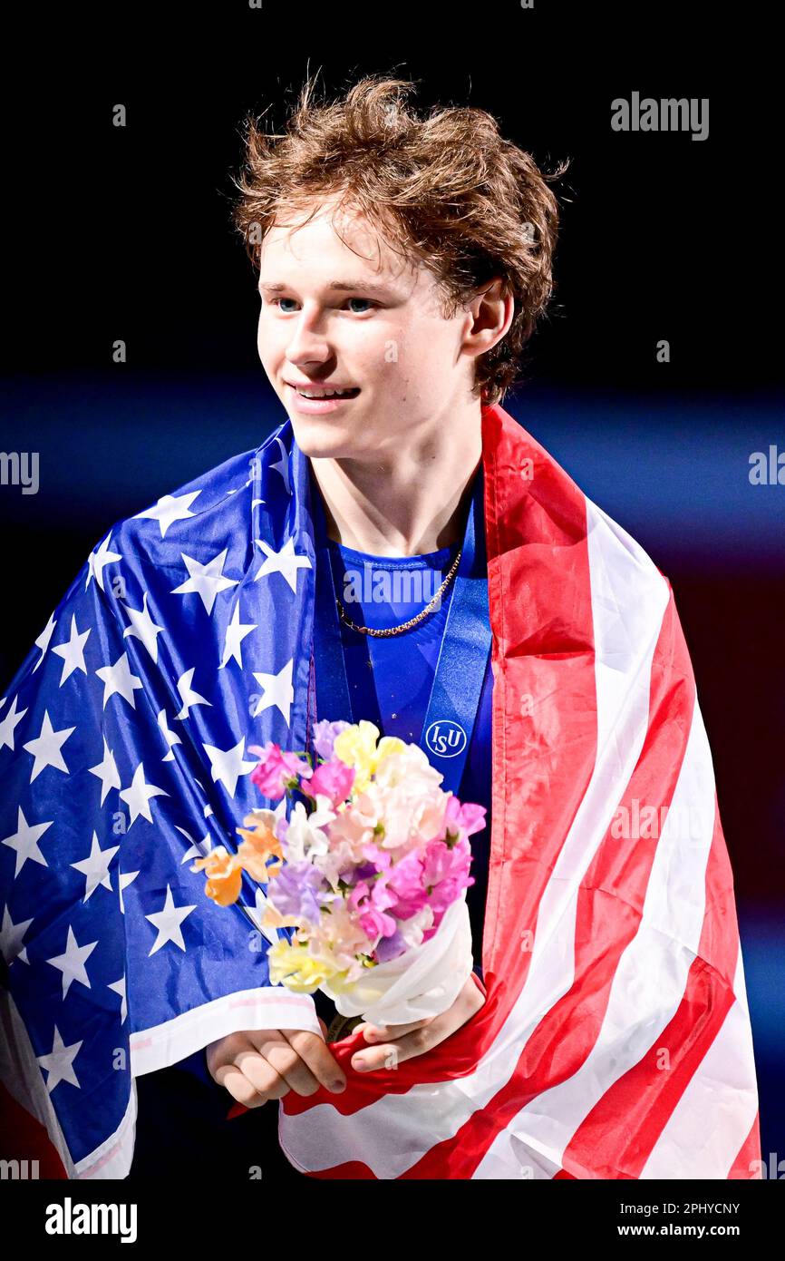 Men Awards, Ilia MALININ (USA) third place, during Victory Ceremony at