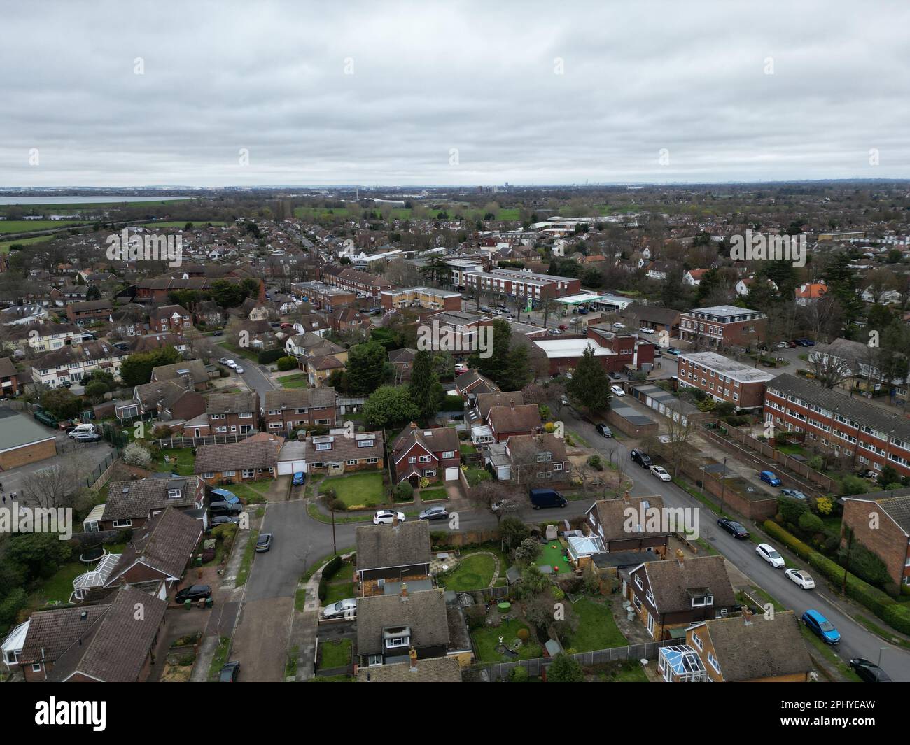 Shepperton Surrey UK drone aerial view Stock Photo