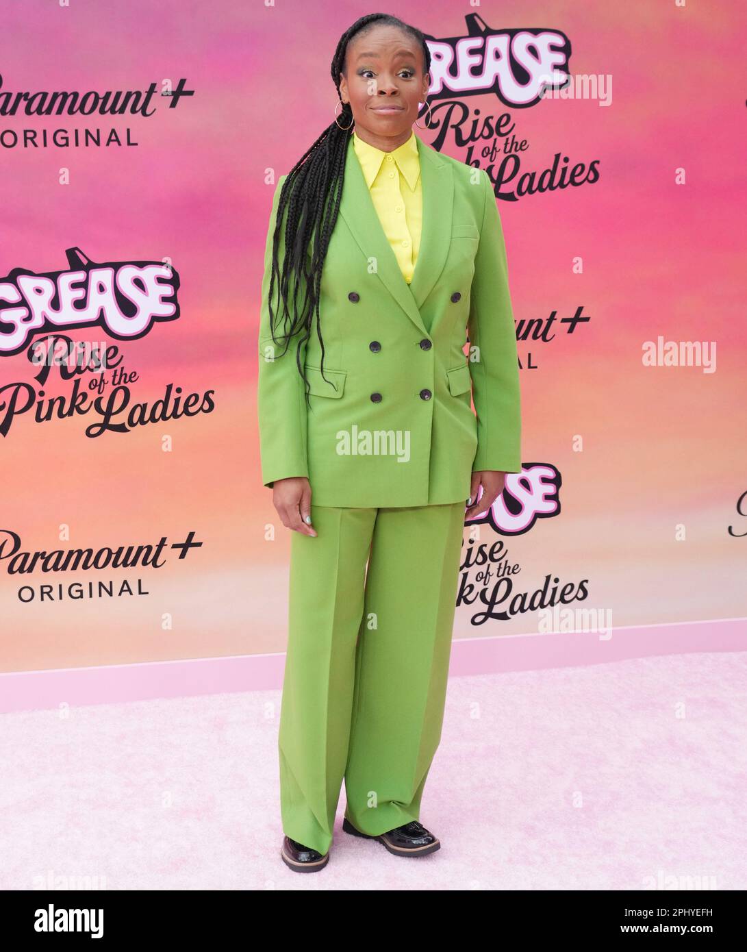 Los Angeles, USA. 29th Mar, 2023. Amber Ruffin arrives at the Paramount 's Original Series GREASE: RISE OF THE PINK LADIES Los Angeles Premiere held at the Hollywood American Legion in Hollywood, CA on Wednesday, March 29, 2023. (Photo By Sthanlee B. Mirador/Sipa USA) Credit: Sipa US/Alamy Live News Stock Photo