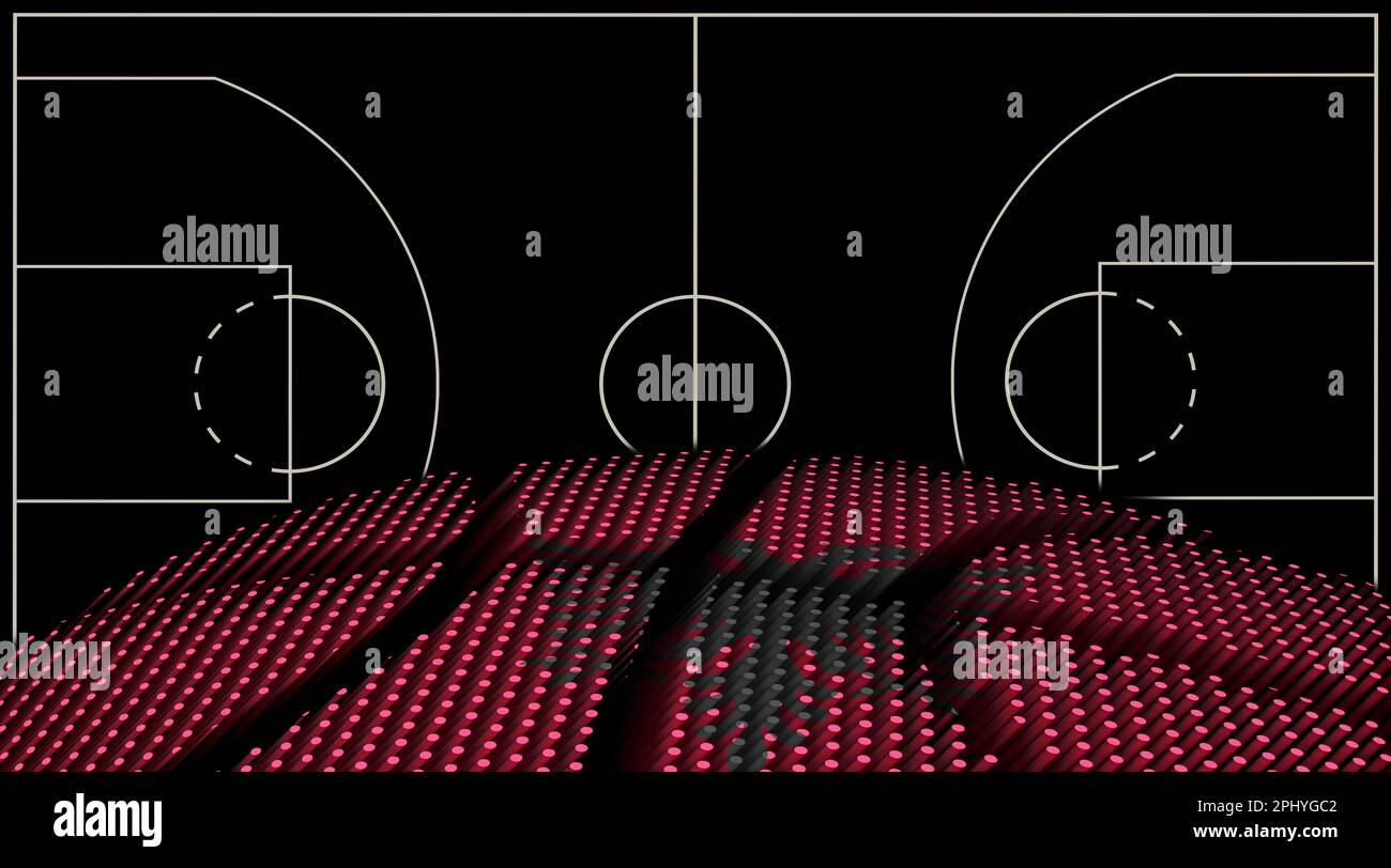 Albania Basketball court background, Basketball Ball, Black background