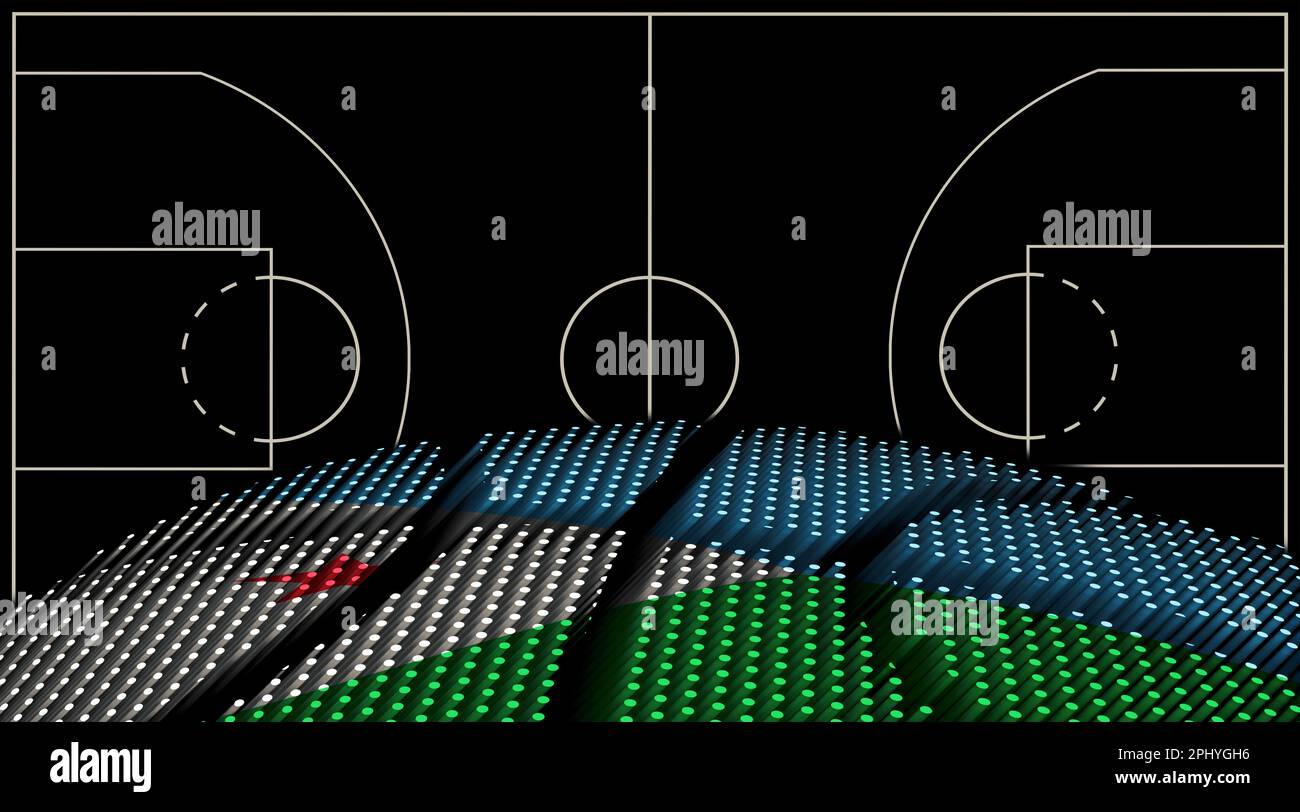 Djibouti Basketball court background, Basketball Ball, Black background