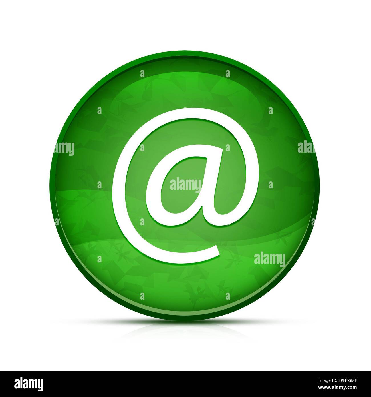 Email address icon on classy splash green round button Stock Photo Alamy