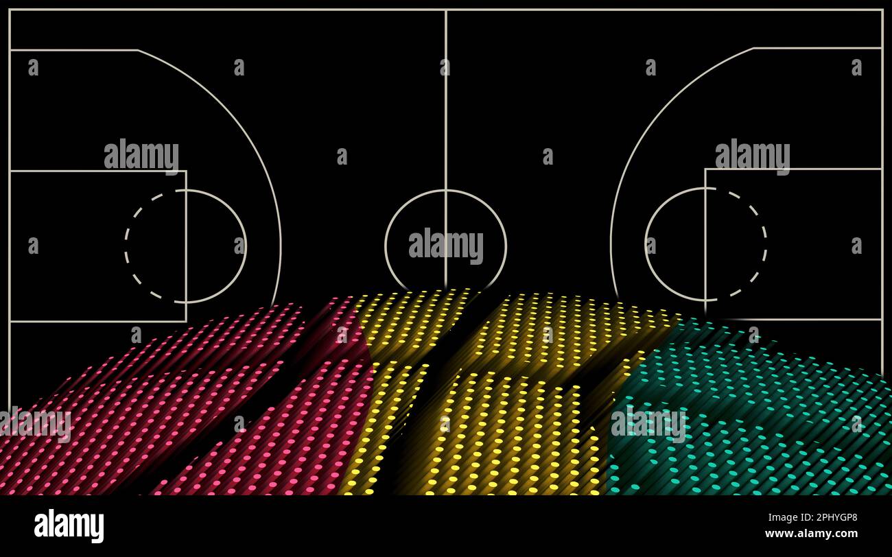 Guinea Basketball court background, Basketball Ball, Black background