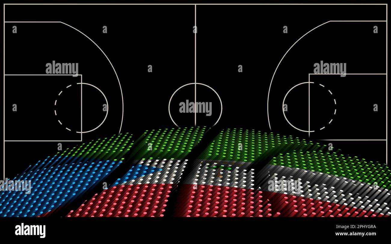 Equatorial Guinea Basketball court background, Basketball Ball, Black