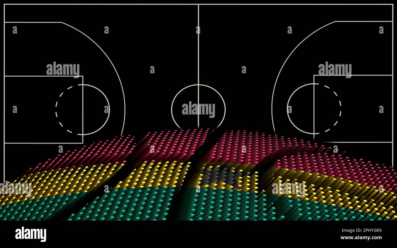 Ghana Basketball court background, Basketball Ball, Black background