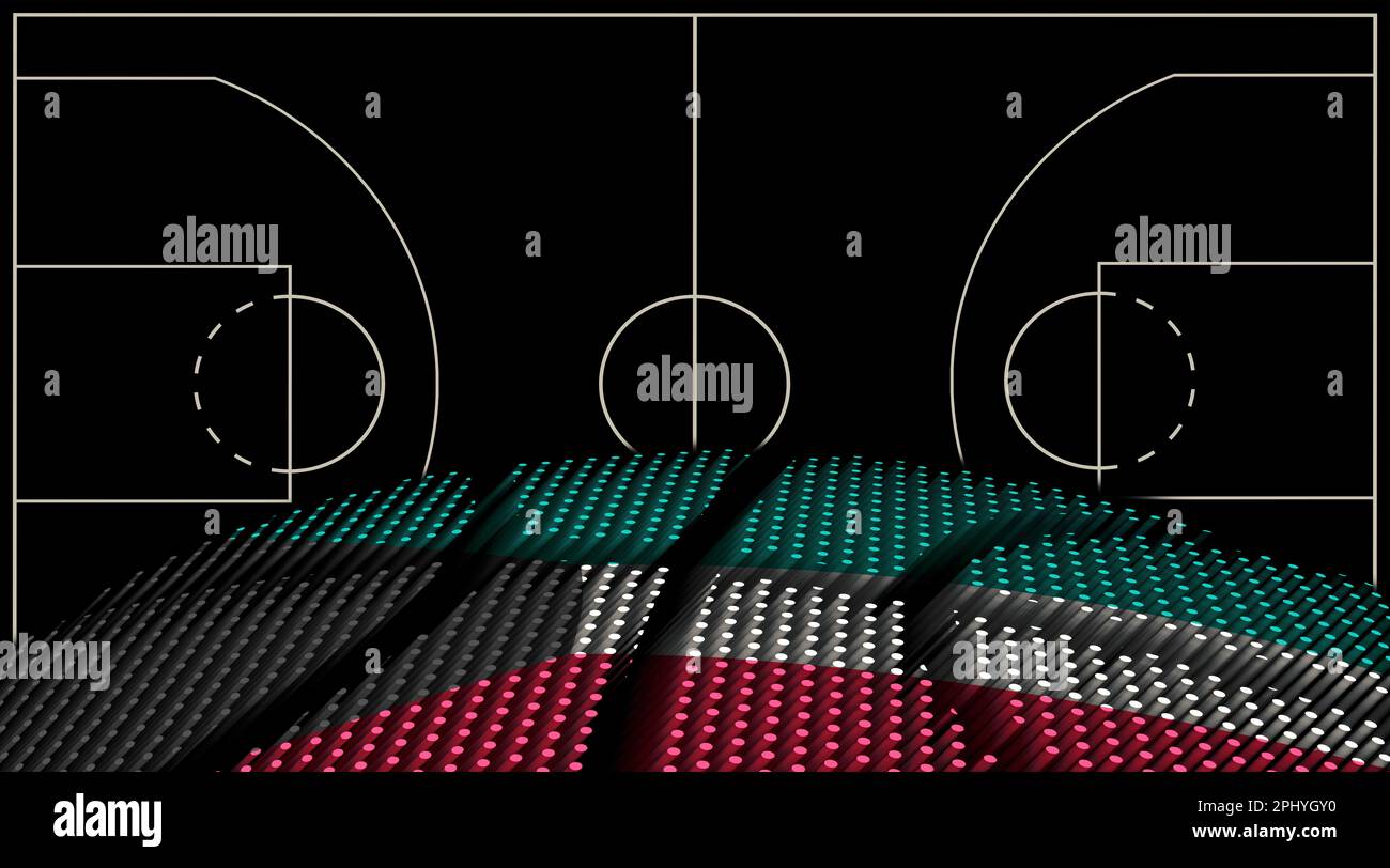 Kuwait Basketball court background, Basketball Ball, Black background