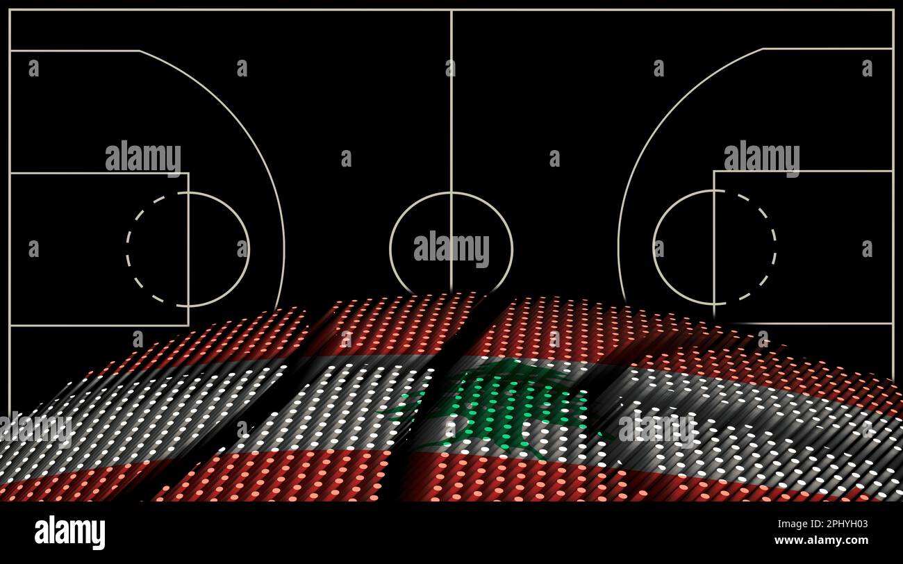 Lebanon Basketball court background, Basketball Ball, Black background