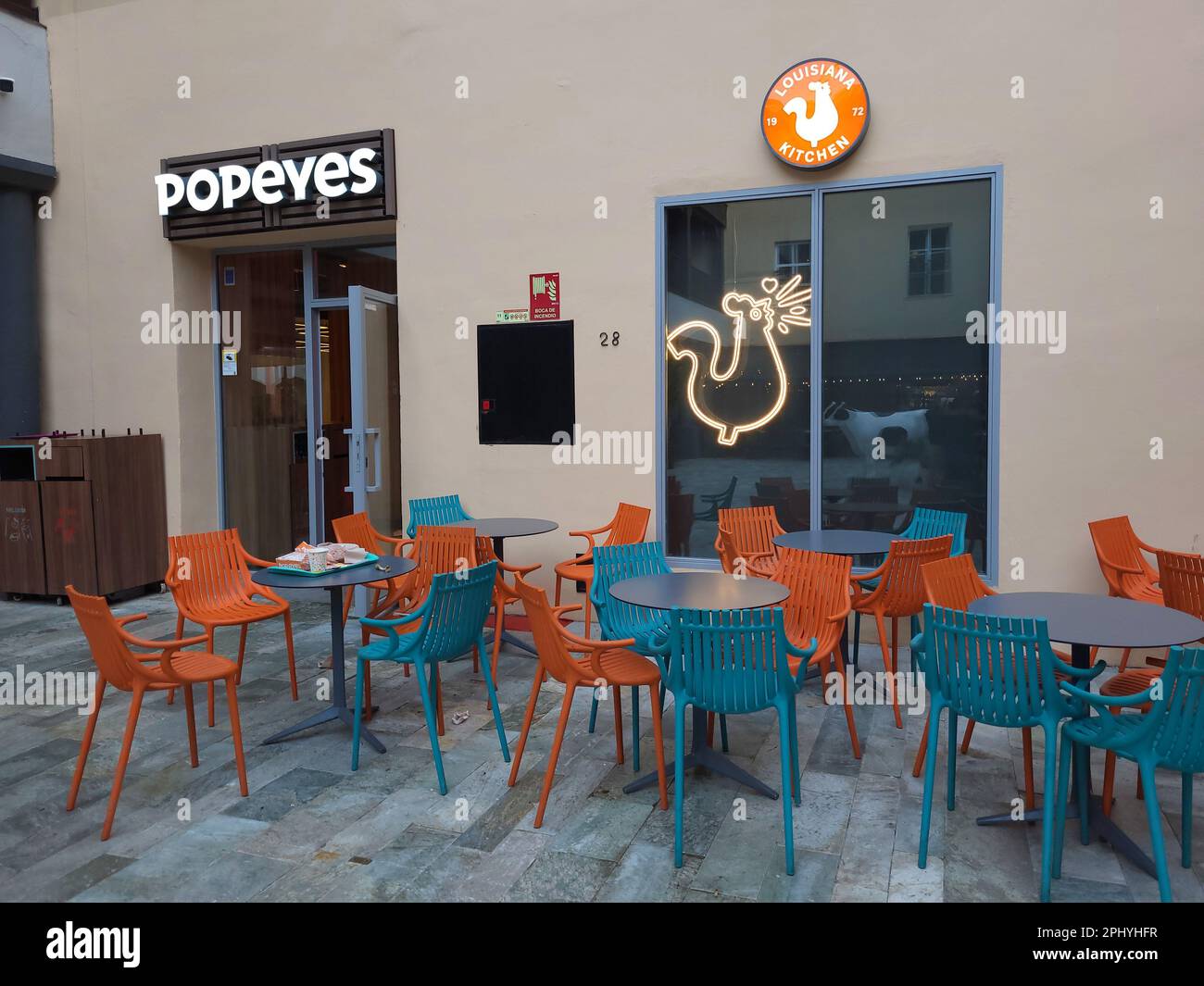 Popeyes Louisiana Kitchen, restaurant at Plaza Mayor, Málaga, Spain