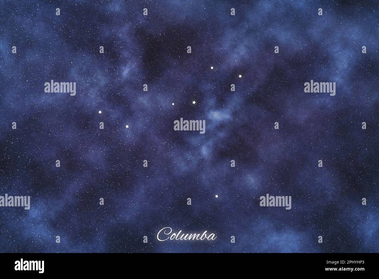 Columba star constellation, Brightest Stars, Dove constellation Stock Photo