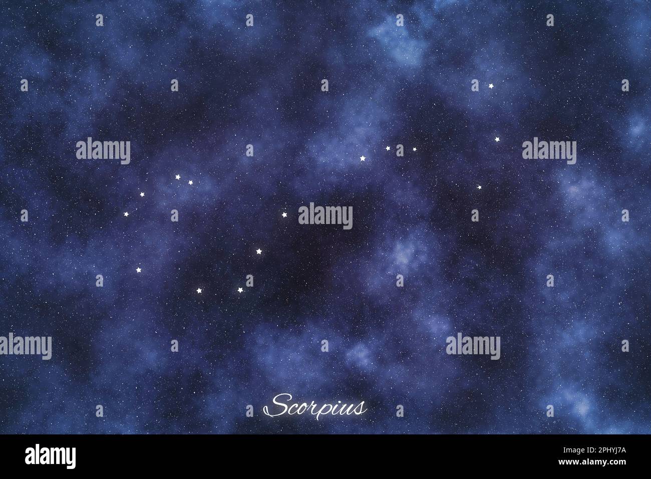 Scorpius star constellation, Brightest Stars , Scorpion Constellation Stock Photo