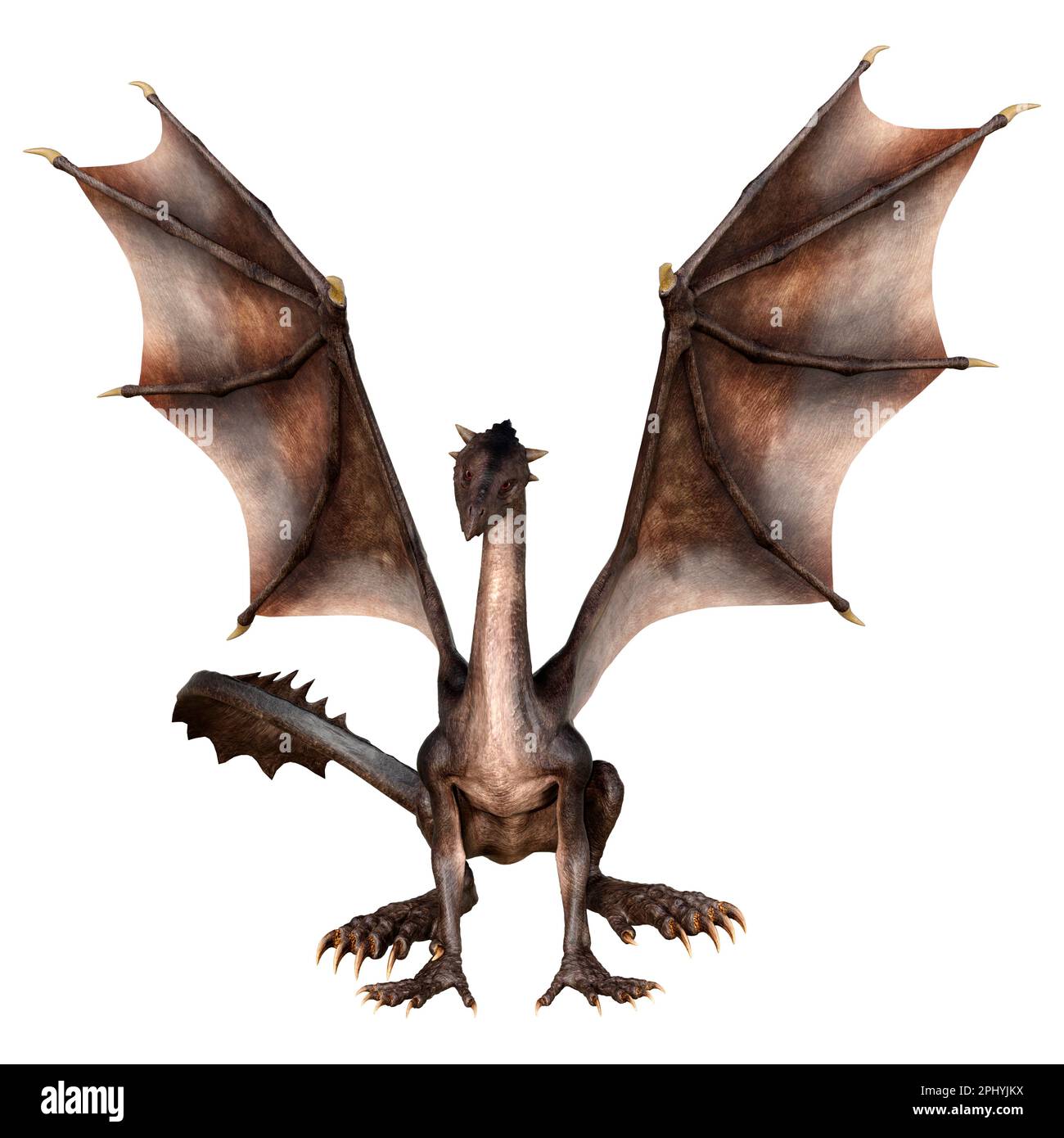 3D rendering of a fantasy dragon isolated on white background Stock ...