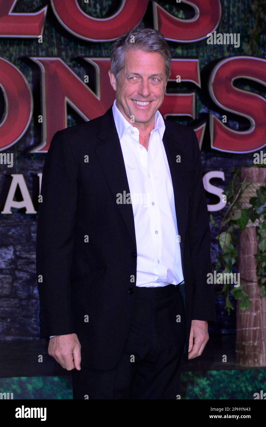 March 29, 2023, Mexico City, Mexico: British actor Hugh Grant  attends the film  ‘the Dungeons and Dragons: Honor Among Thieves’ film premiere at Cinepolis Plaza Universidad . on March 29, 2023 in Mexico City, Mexico. (Photo by Jorge Gonzalez/ Eyepix Group) (Photo by Eyepix/Sipa USA) Stock Photo