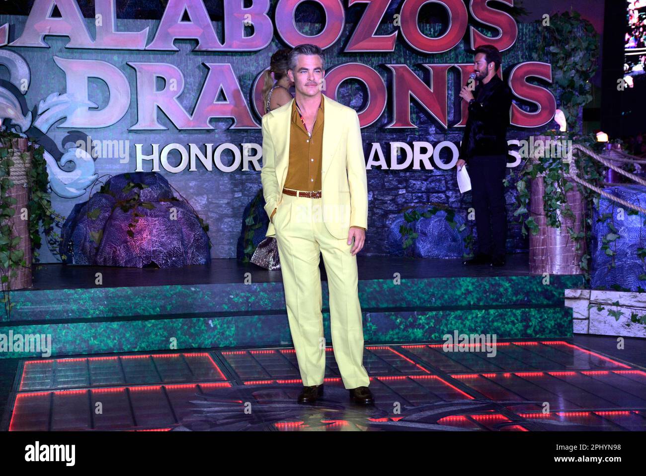 March 29, 2023, Mexico City, Mexico: American Actor Chris Pine  attends the film  ‘the Dungeons and Dragons: Honor Among Thieves’ film premiere at Cinepolis Plaza Universidad . on March 29, 2023 in Mexico City, Mexico. (Photo by Jorge Gonzalez/ Eyepix Group) (Photo by Eyepix/Sipa USA) Stock Photo