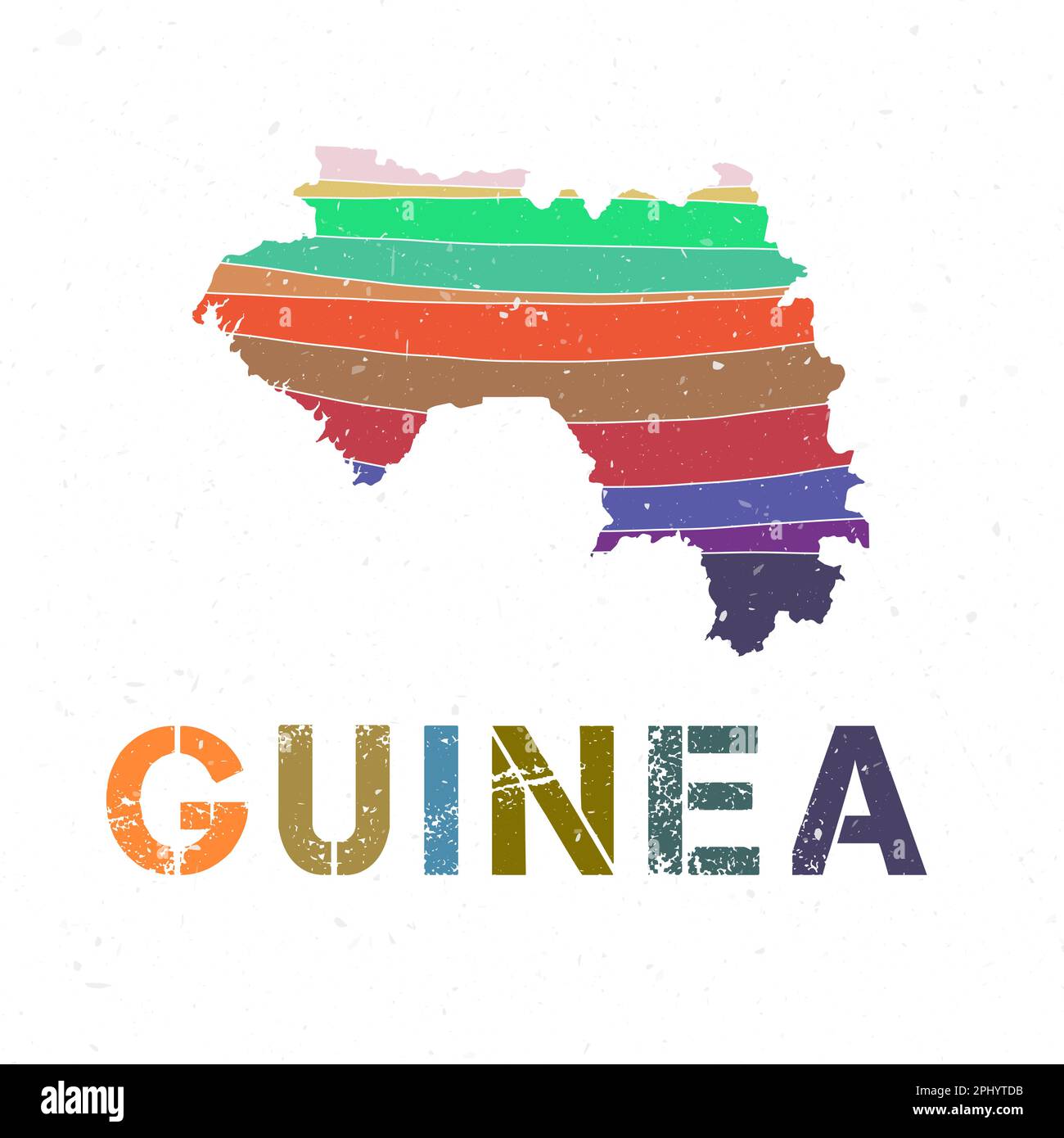 Guinea map design. Shape of the country with beautiful geometric waves ...