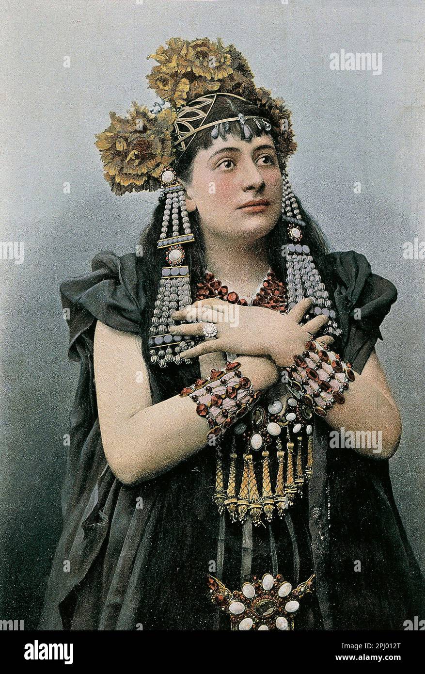 Lucienne Bréval dans Salammbô (Salammbô) en 1898 - The soprano Lucienne Breval (1869-1935) in the role of Salammbo, by Ernest Reyer (1823-1909) Stock Photo
