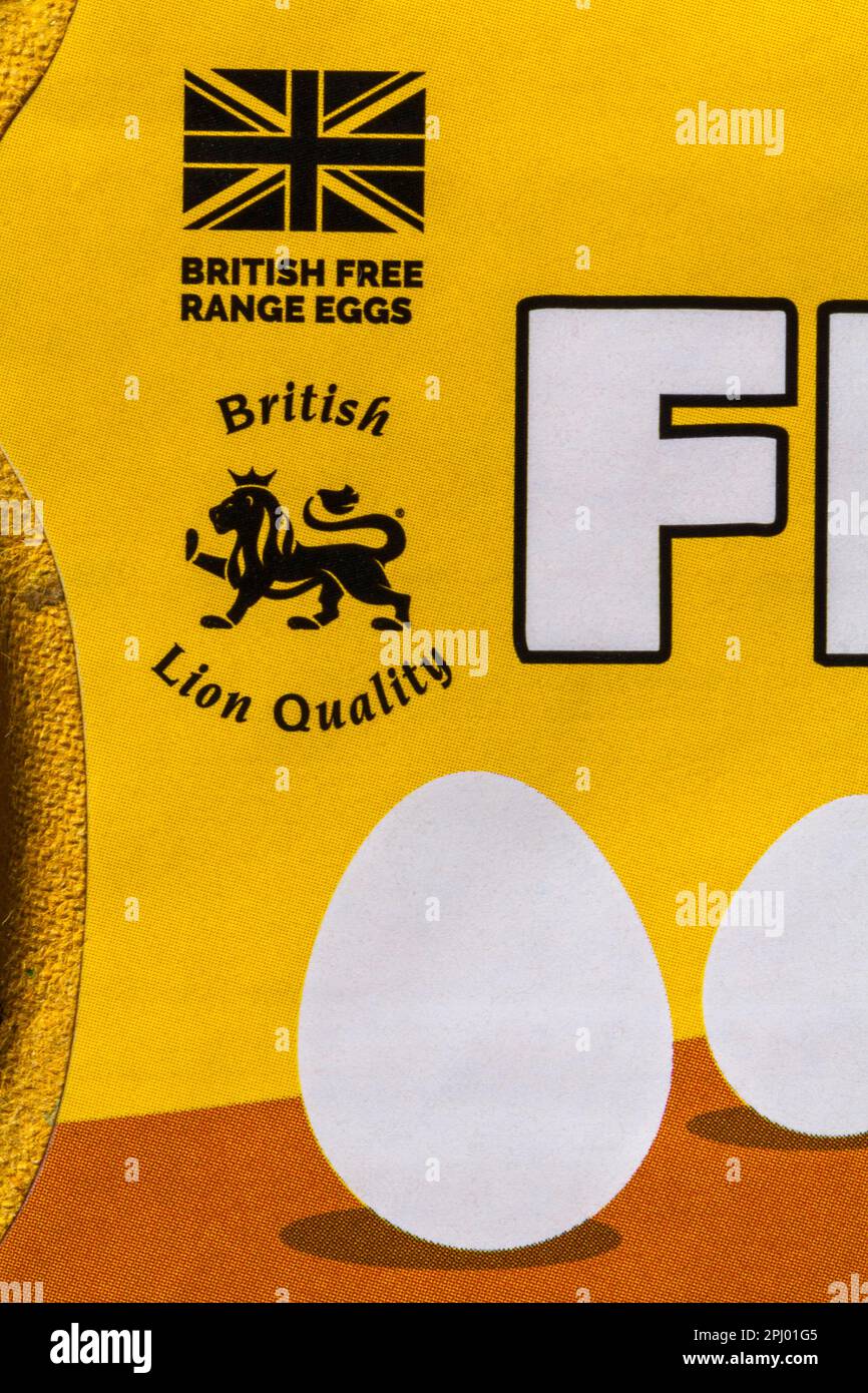 British Lion Quality symbol logo British Free Range Eggs close up