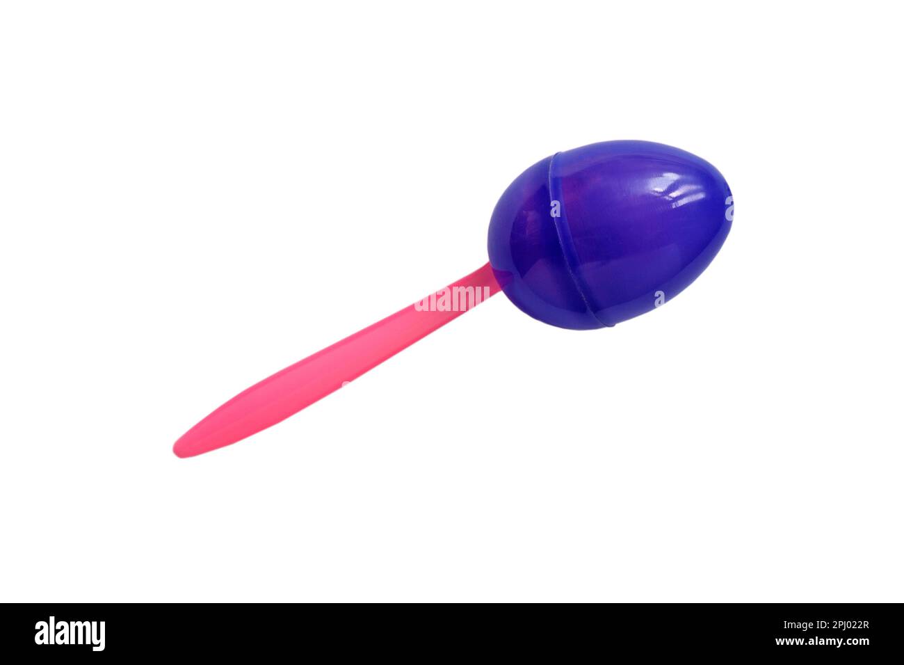 children plastic Egg and Spoon for Easter egg & spoon race isolated on white background Stock