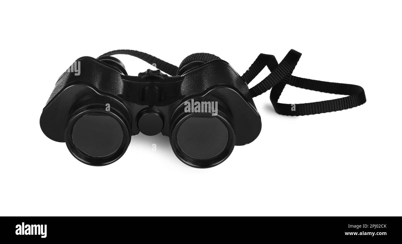 Modern binoculars isolated on white. Optical instrument Stock Photo Alamy