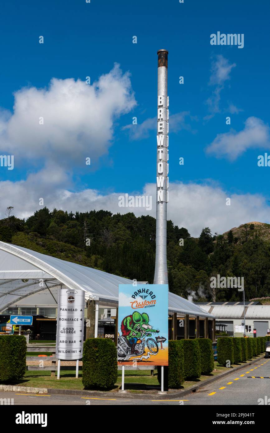 Brewtown in Upper Hutt, New Zealand, a visitor attraction with numerous craft beer breweries and