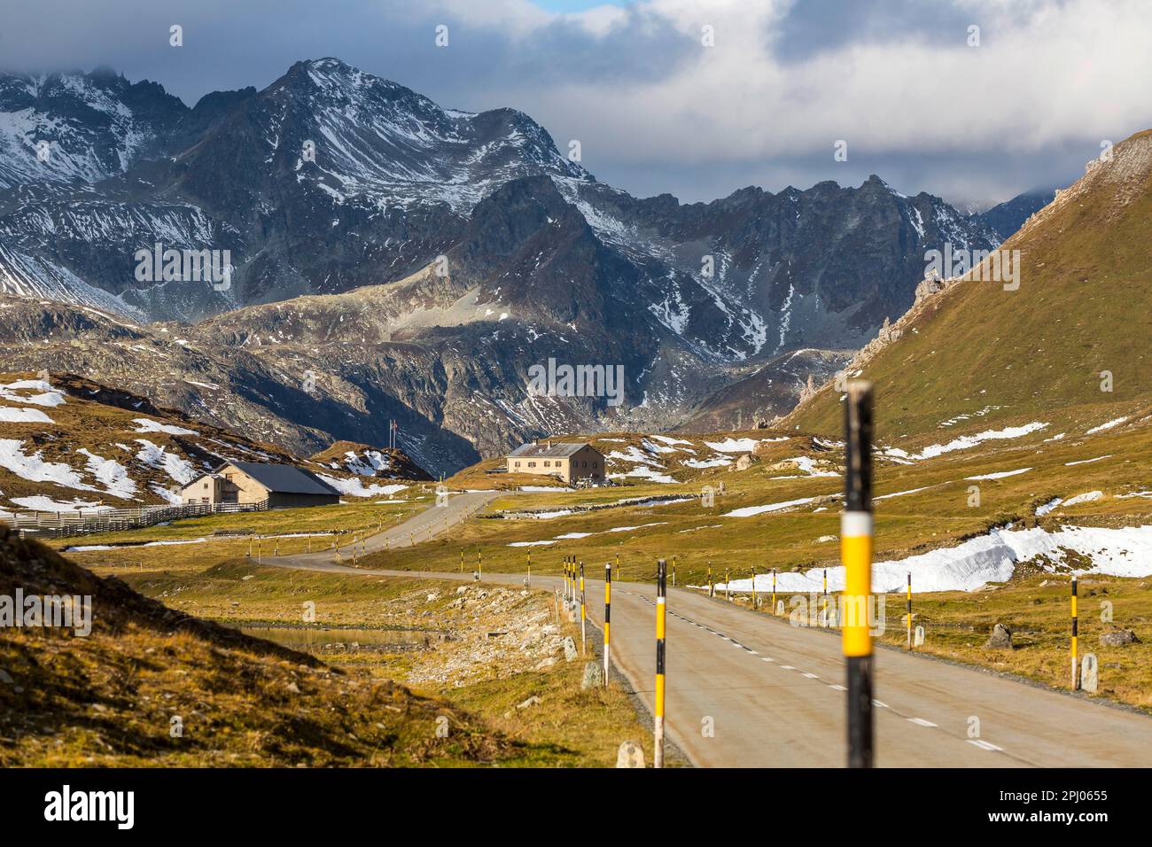 Albula Pass, mountain crossing, Berguen Filisur, Canton Graubuenden, Switzerland Stock Photo