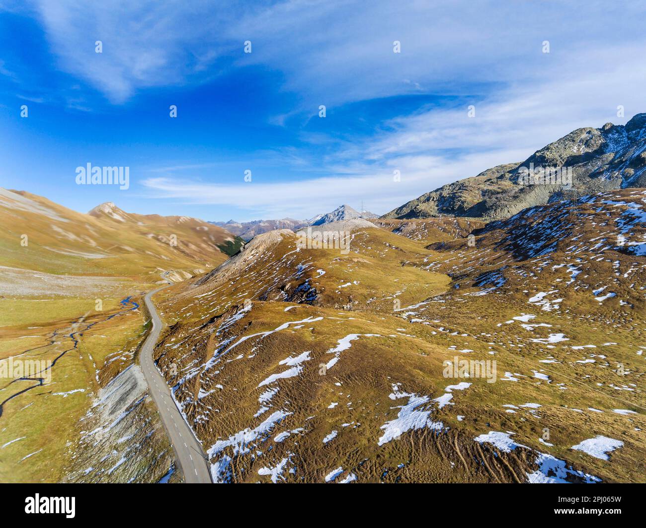 Albula Pass, mountain crossing, Berguen Filisur, Canton Graubuenden, Switzerland Stock Photo