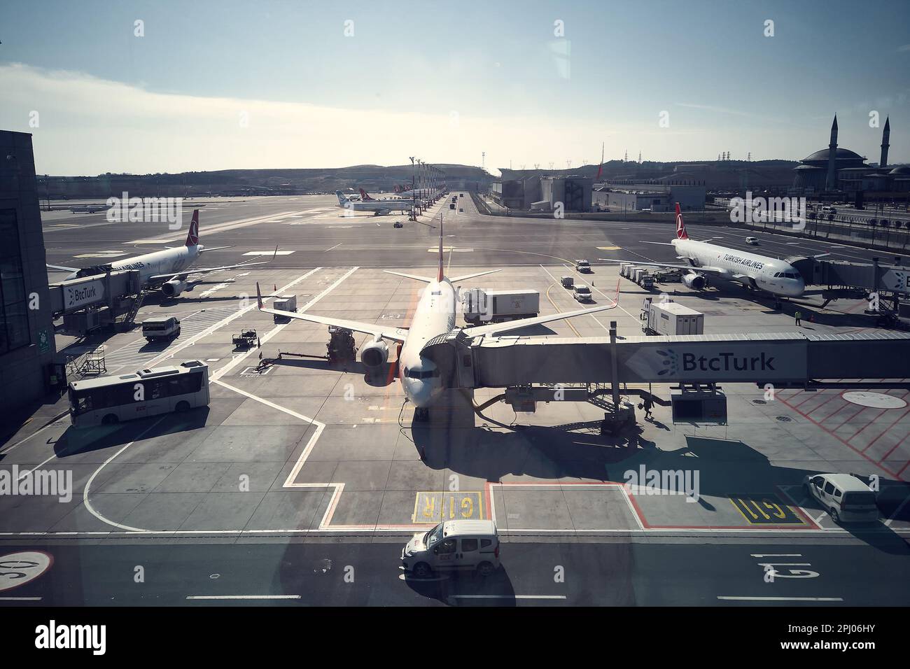 Planes on airfield Stock Photo Alamy