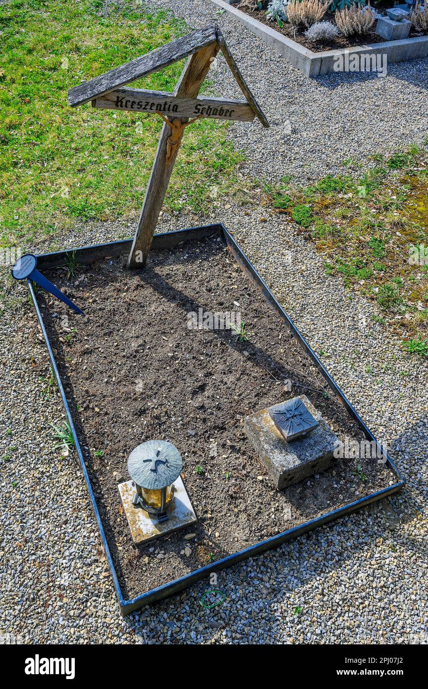 Neglected grave, Allgaeu, Bavaria, Germany Stock Photo