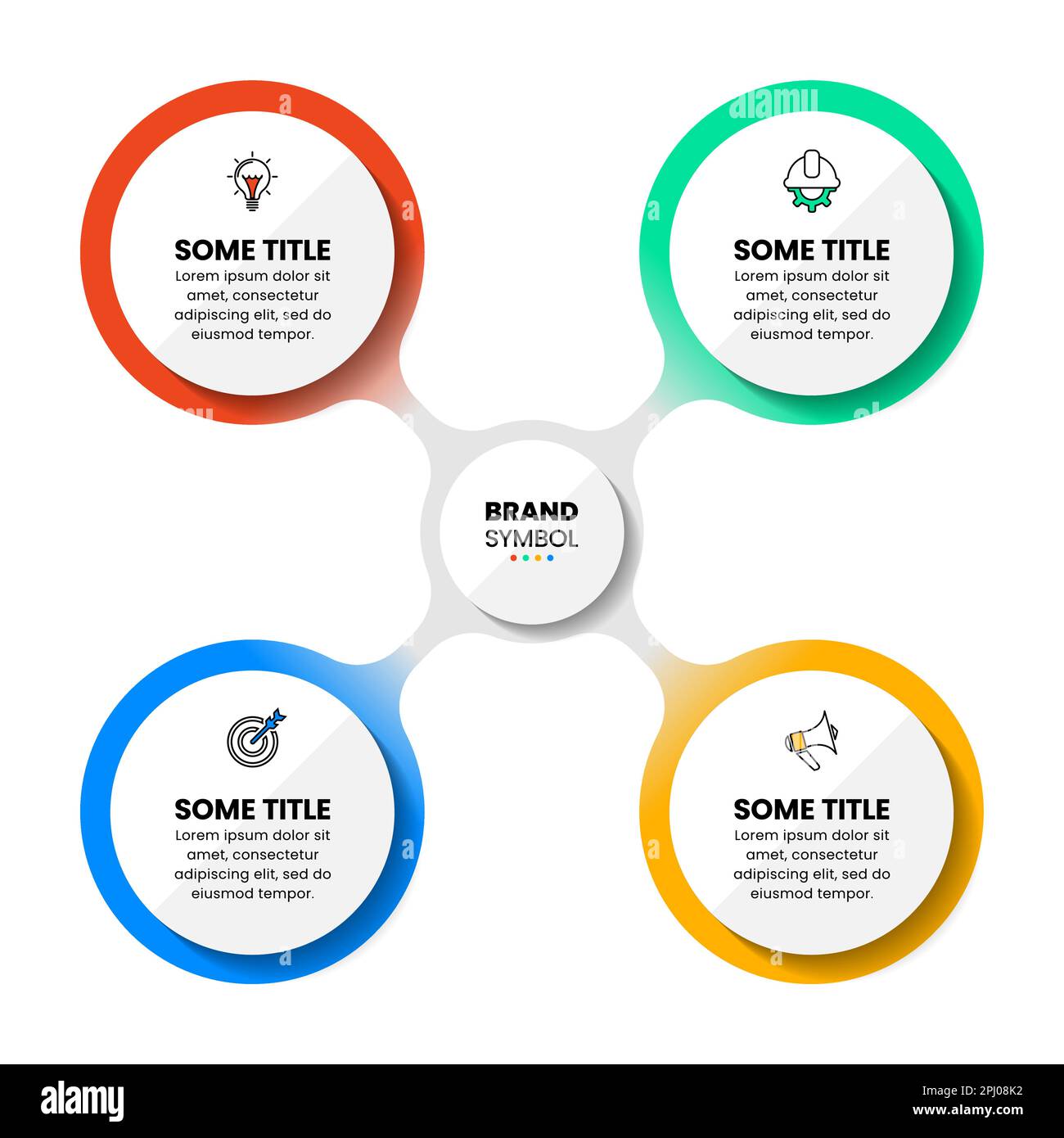 Infographic template with icons and 4 options or steps. Circle. Can be ...