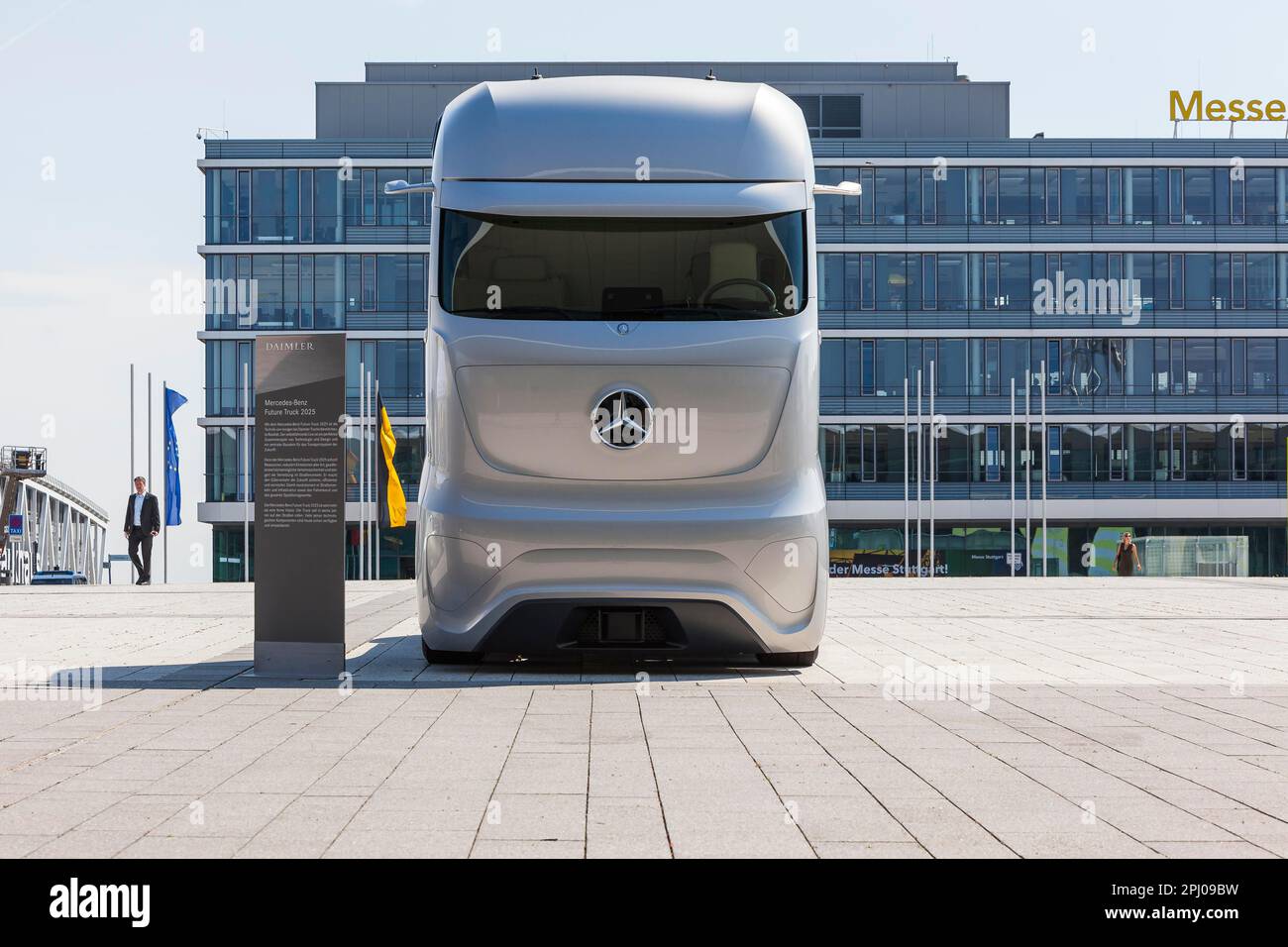 Futuristic truck in modern design, Daimler Truck, Mercedes star, Stuttgart, Baden-Wuerttemberg, Germany Stock Photo