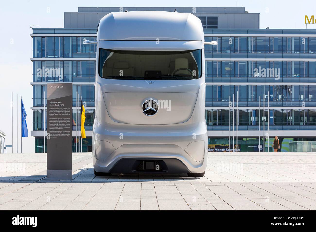 Futuristic truck in modern design, Daimler Truck, Mercedes star, Stuttgart, Baden-Wuerttemberg, Germany Stock Photo