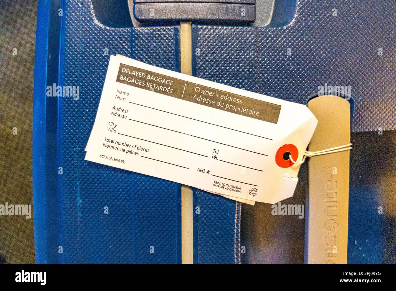 Lost baggage tag Stock Photo Alamy