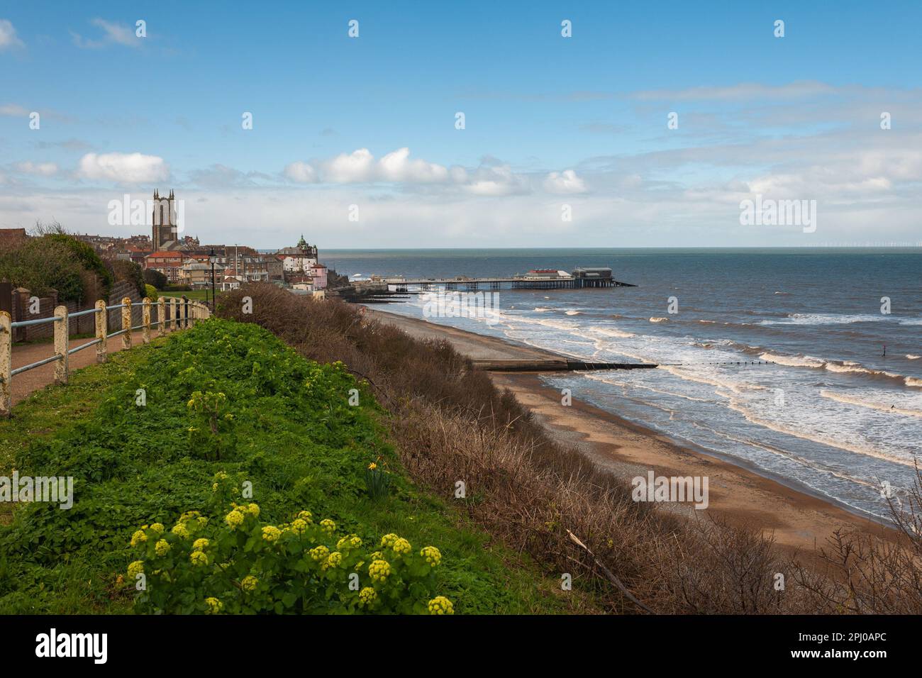Cromer Church and Pier. Coastal path and beach. Cromer Stock Photo Alamy