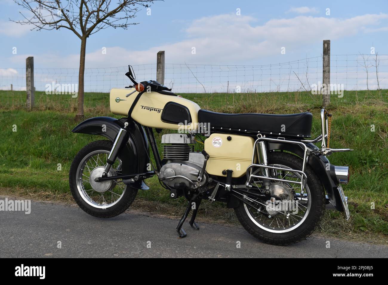 Vintage, GDR motorbike MZ ES 250 Trophy from Zschopau, Saxony, Germany  Stock Photo - Alamy