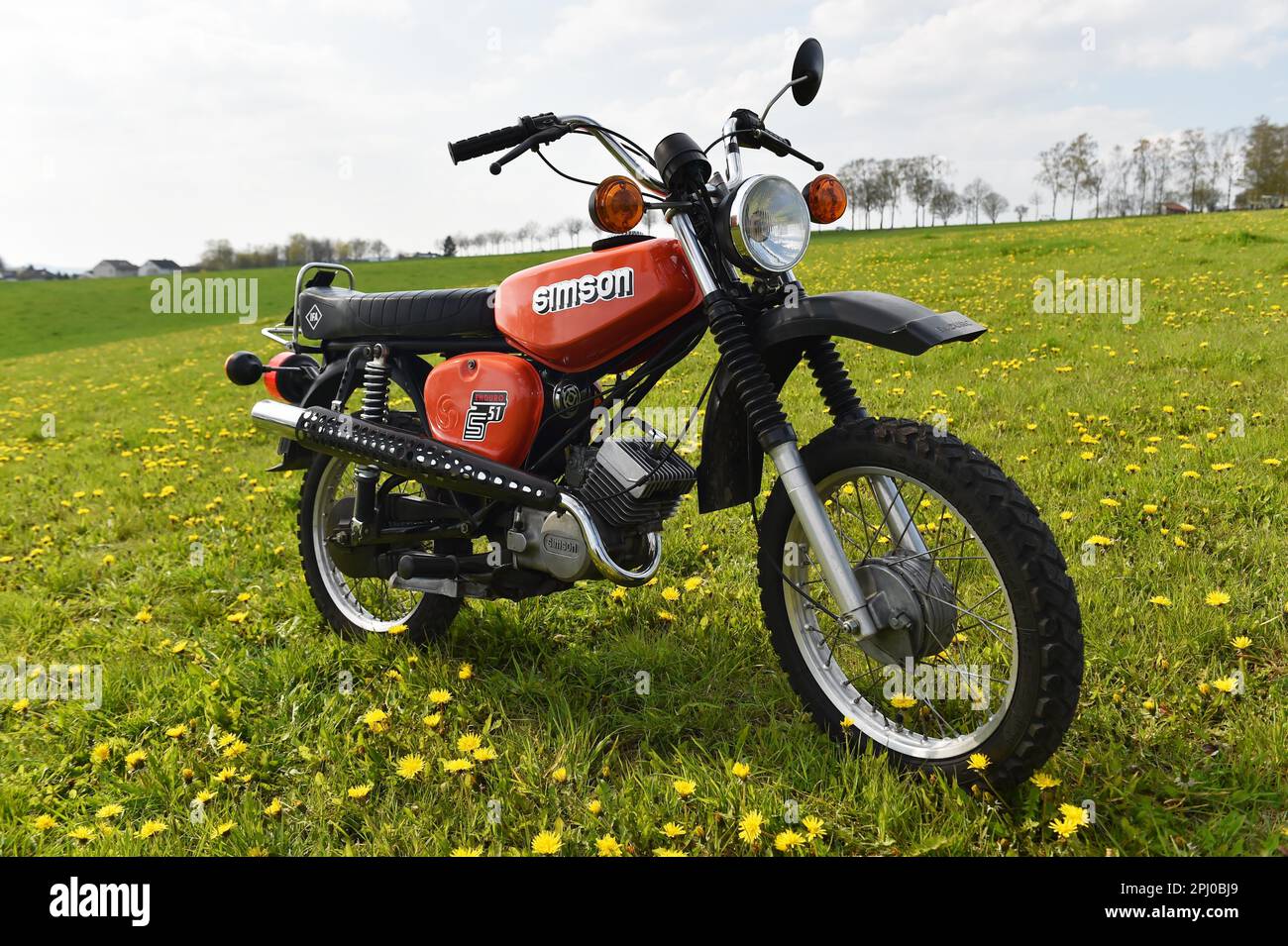 Oldtimer, DDR Moped, Mokick Simson Enduro S 51, Suhl, Thuringia, Germany Stock Photo