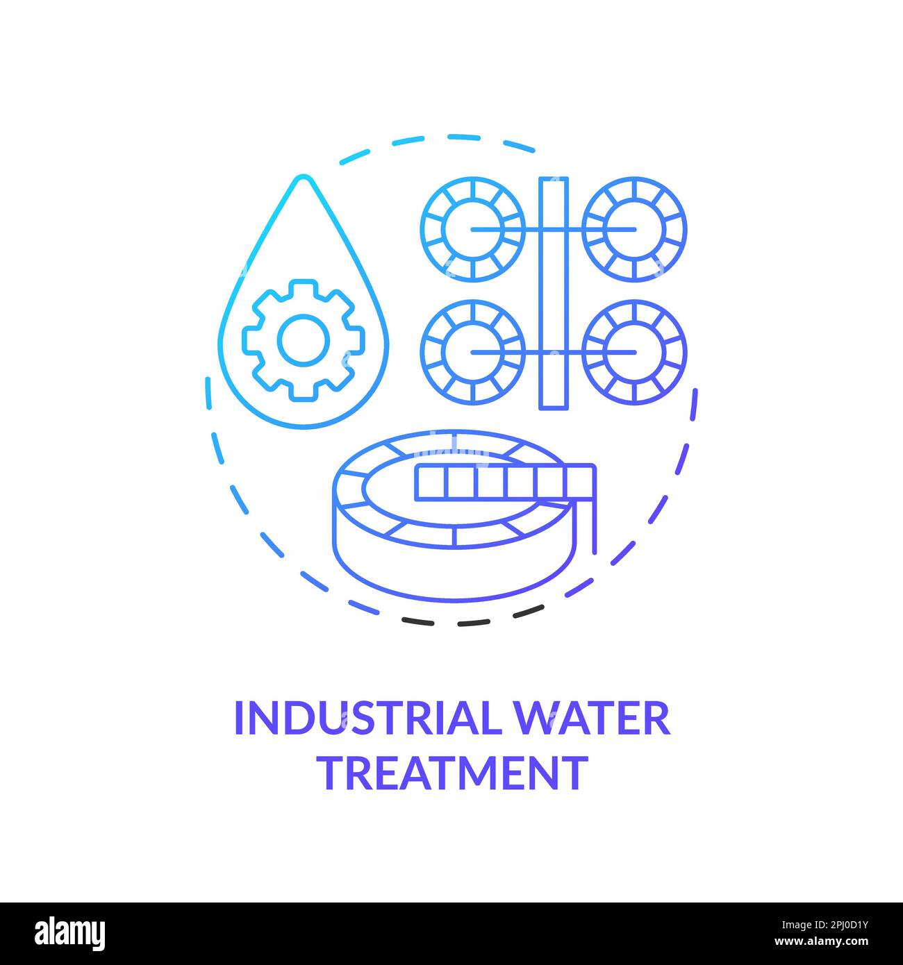 Industrial water treatment blue gradient concept icon Stock Vector