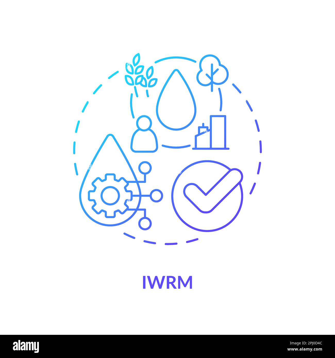 IWRM blue gradient concept icon Stock Vector