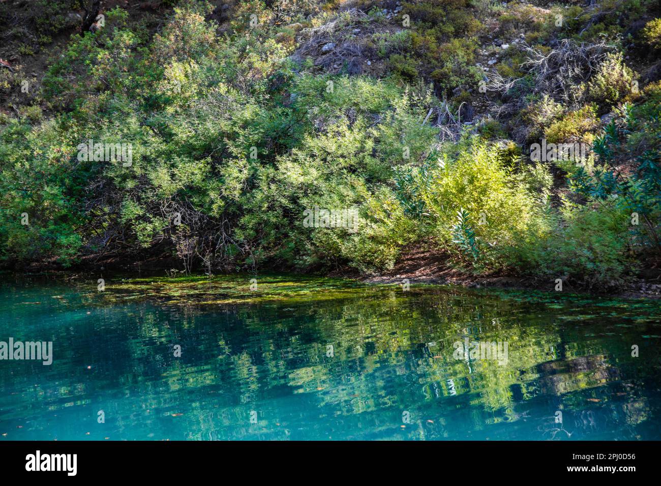 Reservoir, Epta Piges - The Seven Springs, Rhodes, Greece Stock Photo